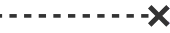 dashed line with x marking on the terminating end